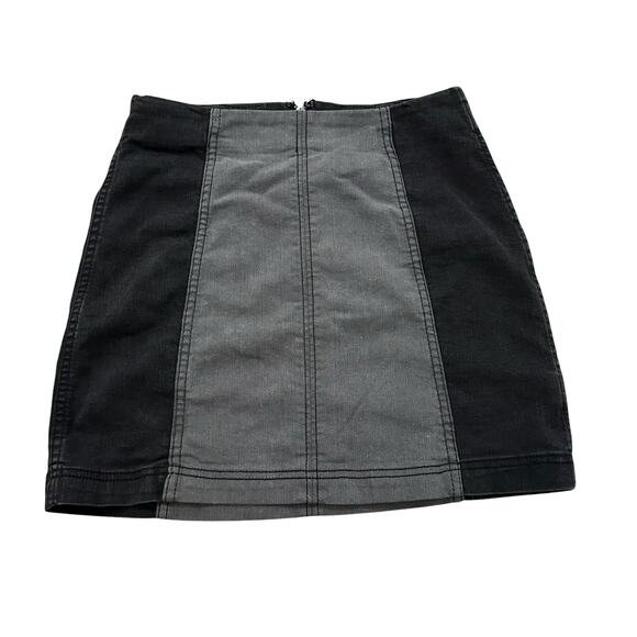 Free People gray & black denim Modern Femme mini skirt size 6 - Picture 1 of 8